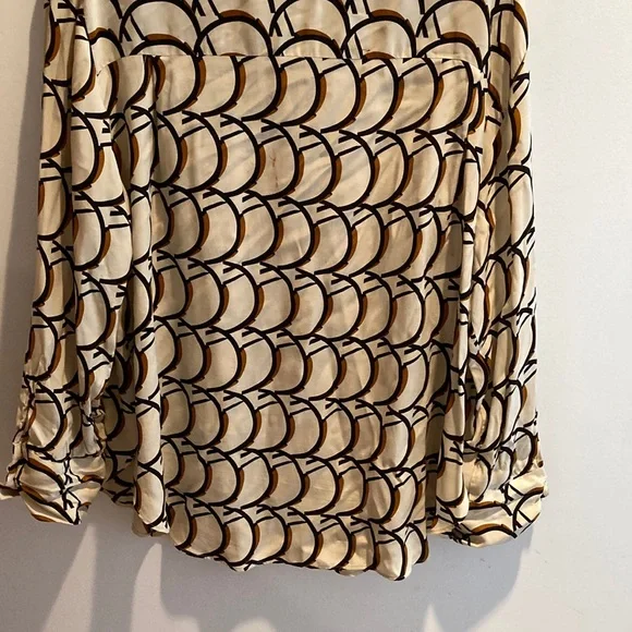 Zara Cream and Brown Patterned Shirt XL - Picture 6 of 6